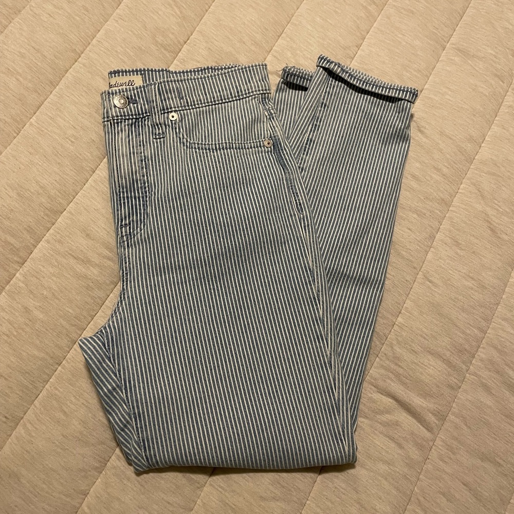 Madewell 10" High-Rise Skinny Crop Jeans in Piper Stripe